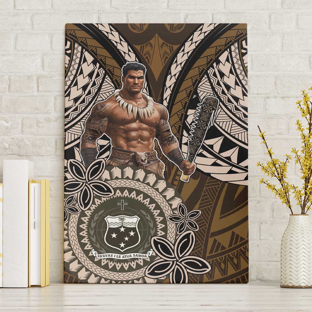 Samoa Warrior Canvas Wall Art The Mighty Samoan Warrior Spirit LT9 Without Frame Black - Polynesian Pride