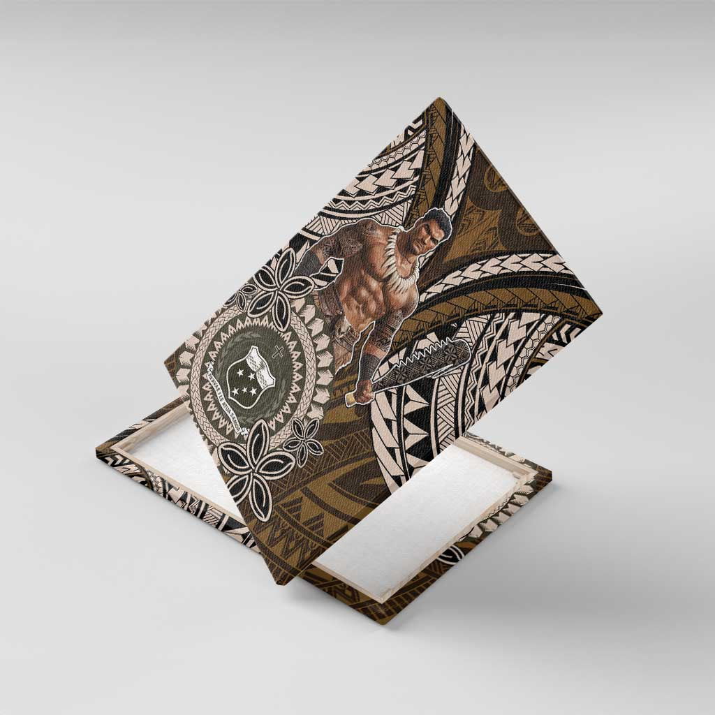 Samoa Warrior Canvas Wall Art The Mighty Samoan Warrior Spirit LT9 With Frame Black - Polynesian Pride