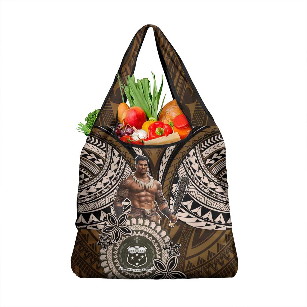 Samoa Warrior Grocery Bag The Mighty Samoan Warrior Spirit