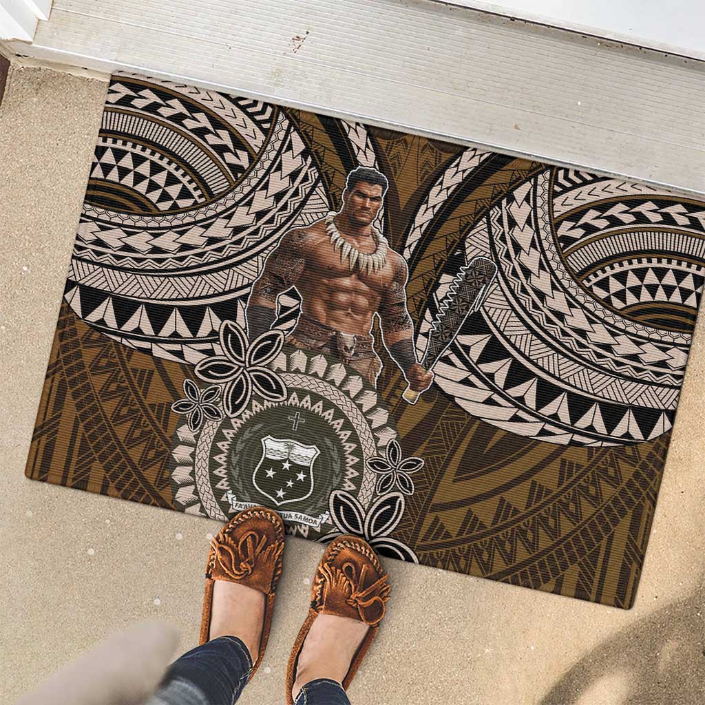 Samoa Warrior Rubber Doormat The Mighty Samoan Warrior Spirit