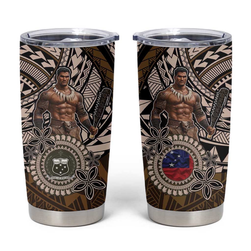 Samoa Warrior Tumbler Cup The Mighty Samoan Warrior Spirit