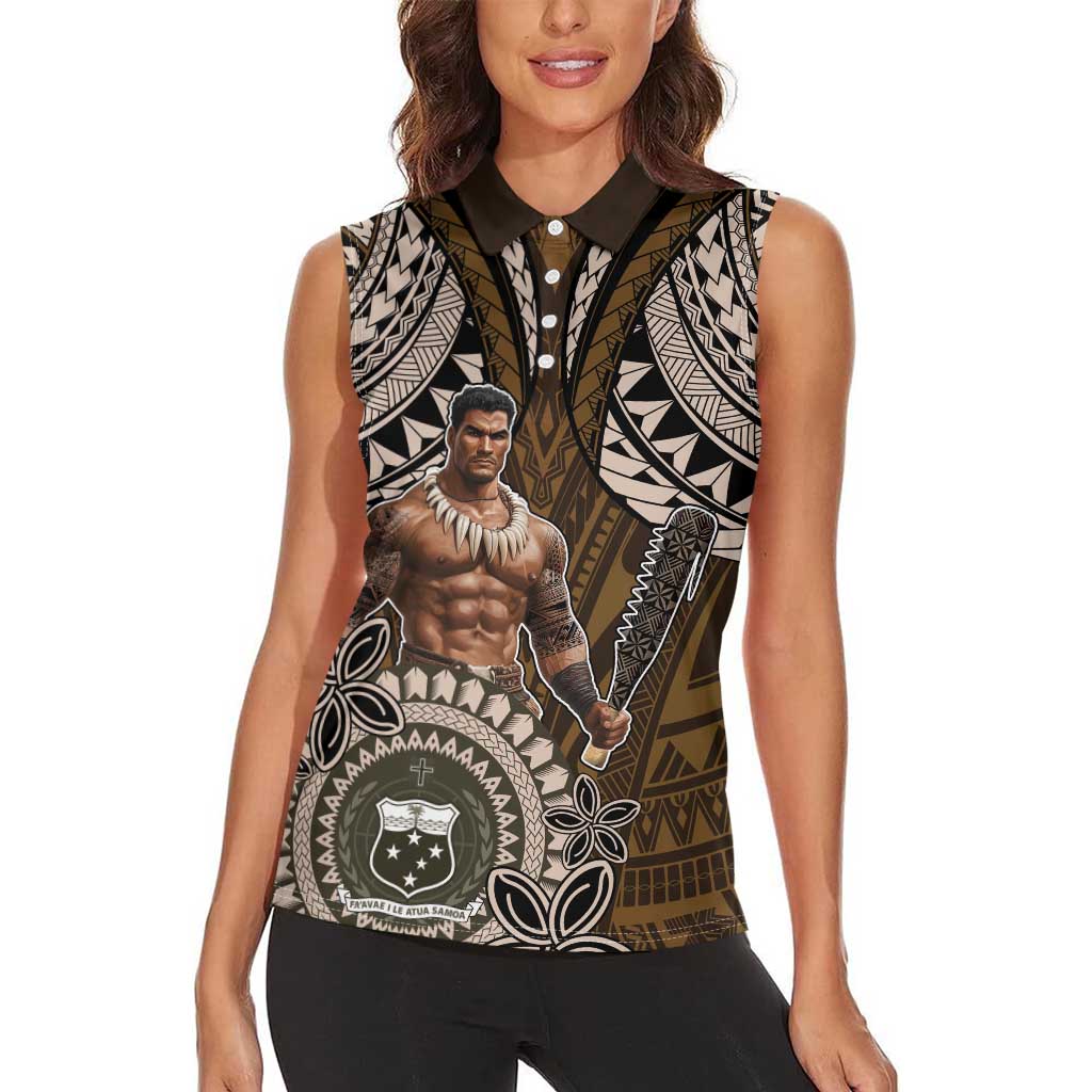 Samoa Warrior Women Sleeveless Polo Shirt The Mighty Samoan Warrior Spirit
