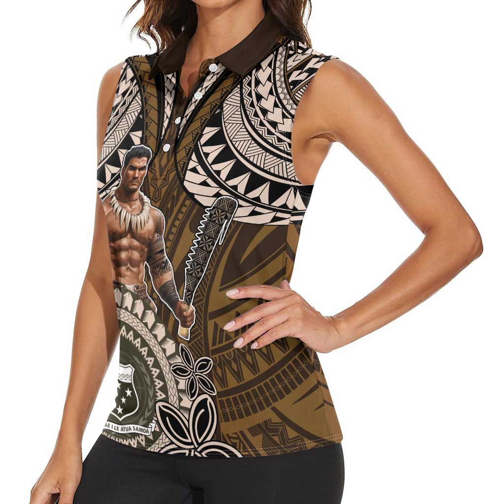 Samoa Warrior Women Sleeveless Polo Shirt The Mighty Samoan Warrior Spirit