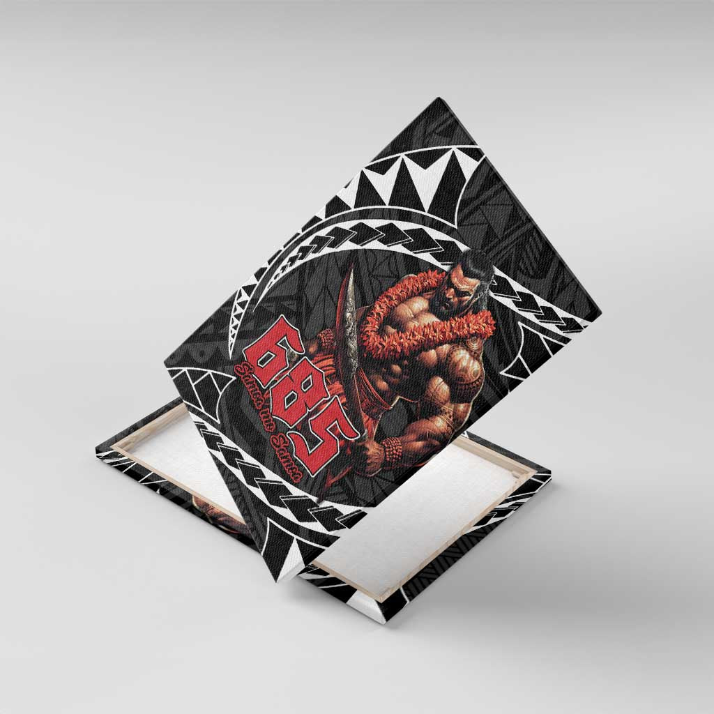 Samoan Pride Polynesian Tribal Warrior Canvas Wall Art 685 Samoa Mo Samoa LT9 With Frame Black - Polynesian Pride
