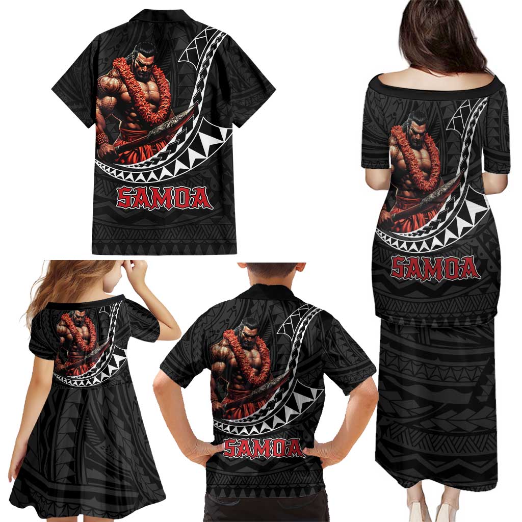 Samoan Pride Polynesian Tribal Warrior Family Matching Puletasi and Hawaiian Shirt 685 Samoa Mo Samoa