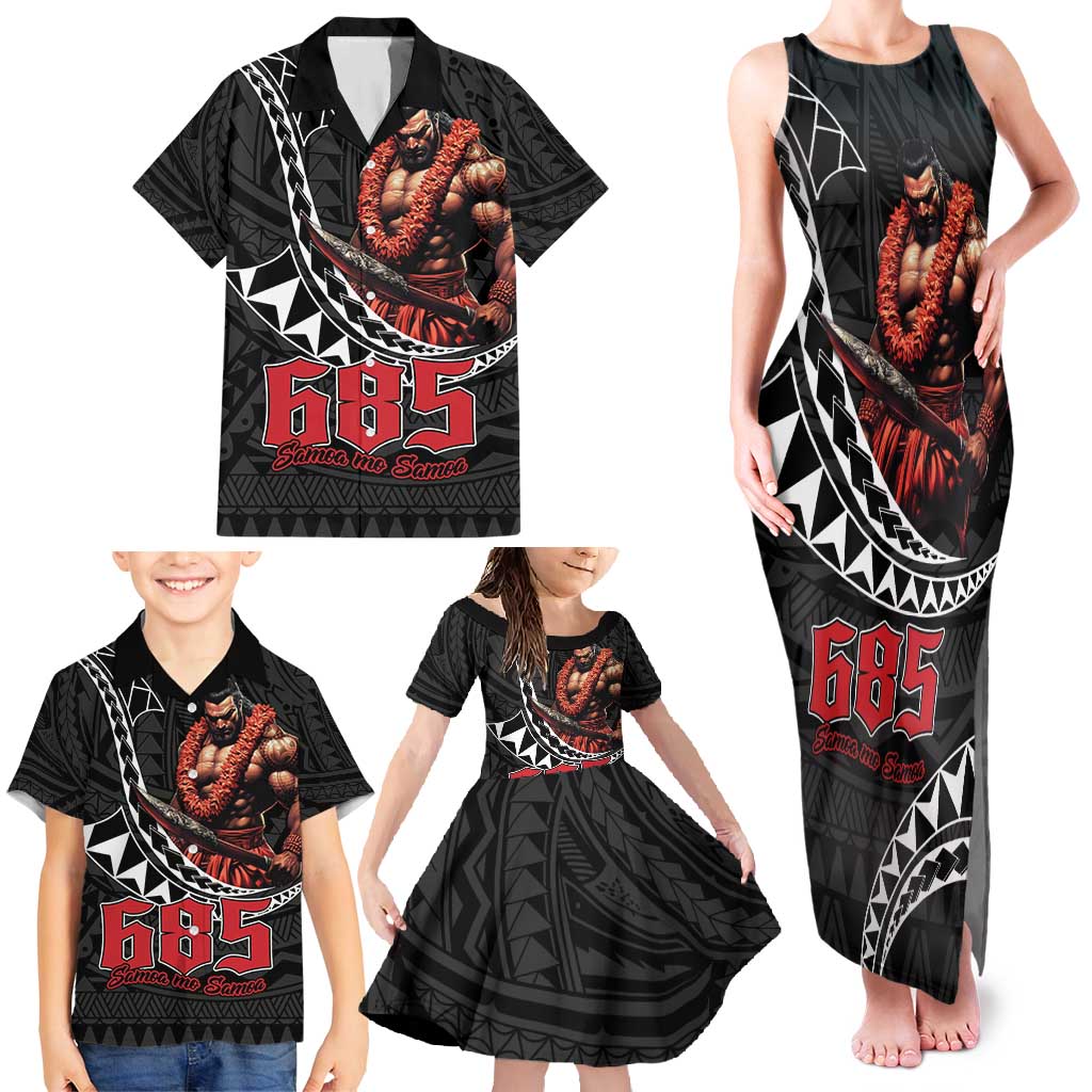 Samoan Pride Polynesian Tribal Warrior Family Matching Tank Maxi Dress and Hawaiian Shirt 685 Samoa Mo Samoa
