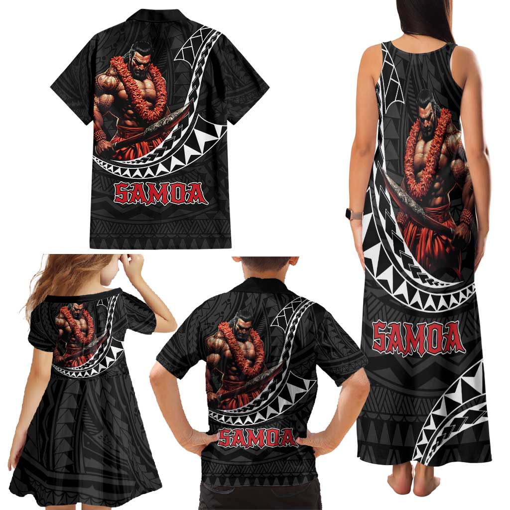 Samoan Pride Polynesian Tribal Warrior Family Matching Tank Maxi Dress and Hawaiian Shirt 685 Samoa Mo Samoa