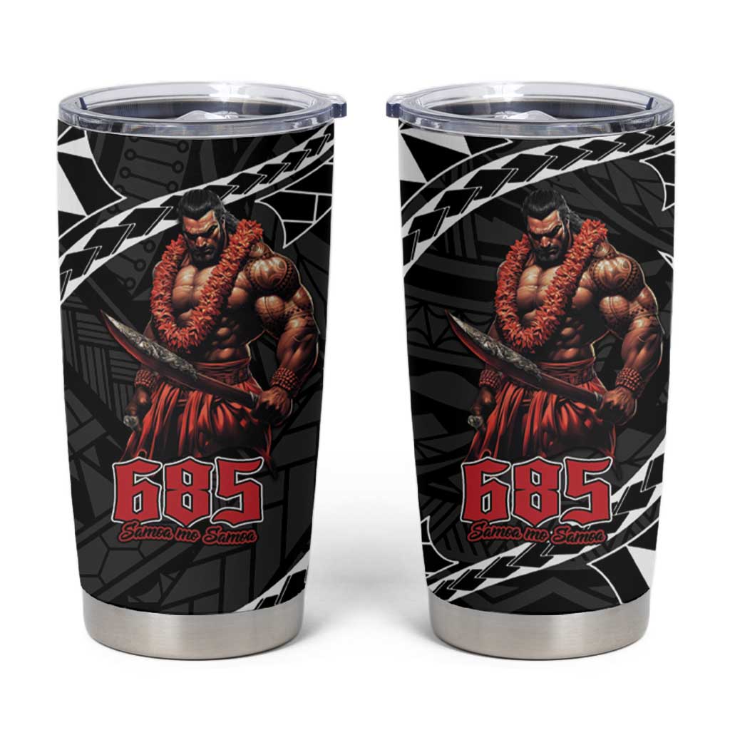 Samoan Pride Polynesian Tribal Warrior Tumbler Cup 685 Samoa Mo Samoa LT9 Black - Polynesian Pride