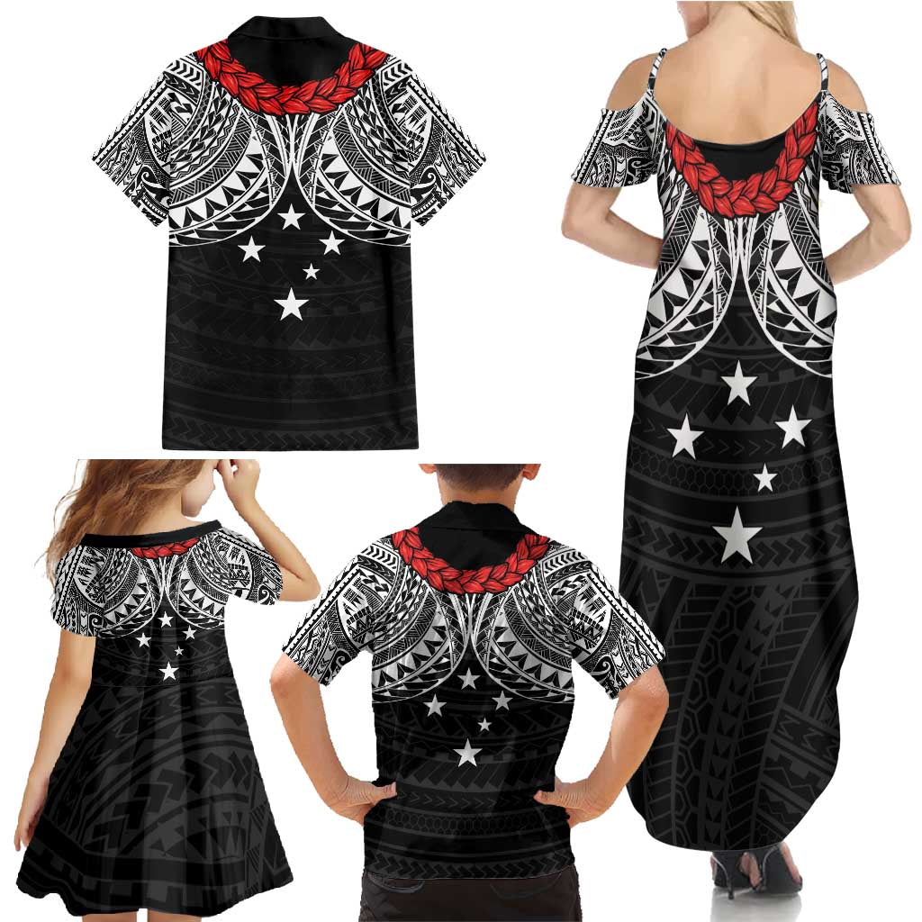 Samoan Tanoa Kava Bowl Ula Fala Family Matching Summer Maxi Dress and Hawaiian Shirt Polynesian Tribal Vibe