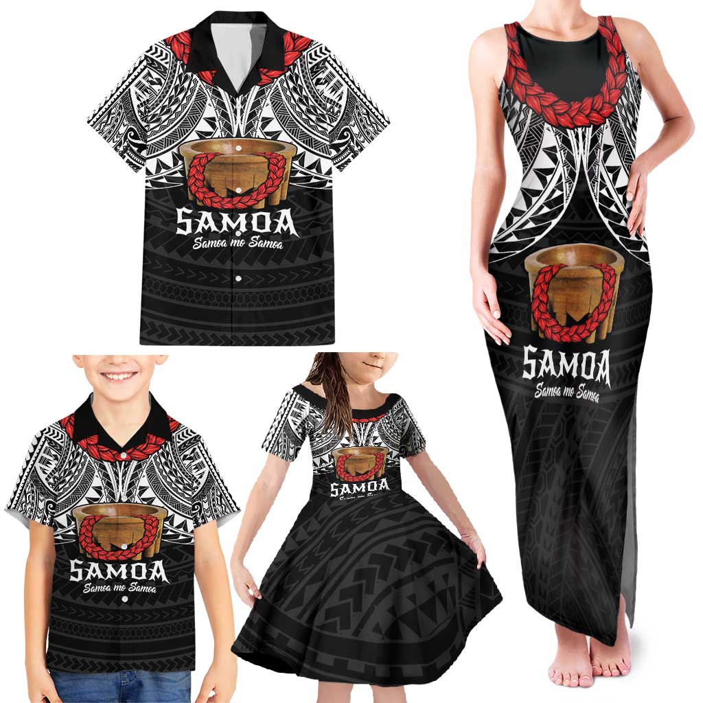 Samoan Tanoa Kava Bowl Ula Fala Family Matching Tank Maxi Dress and Hawaiian Shirt Polynesian Tribal Vibe