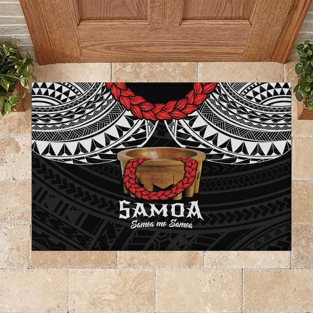 Samoan Tanoa Kava Bowl Ula Fala Rubber Doormat Polynesian Tribal Vibe