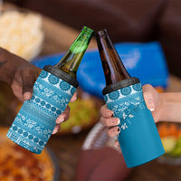 Fiji Marau na Kerisimasi 4 in 1 Can Cooler Tumbler Aqua Tagimoucia Tapa Masi Tribal - Polynesian Pride