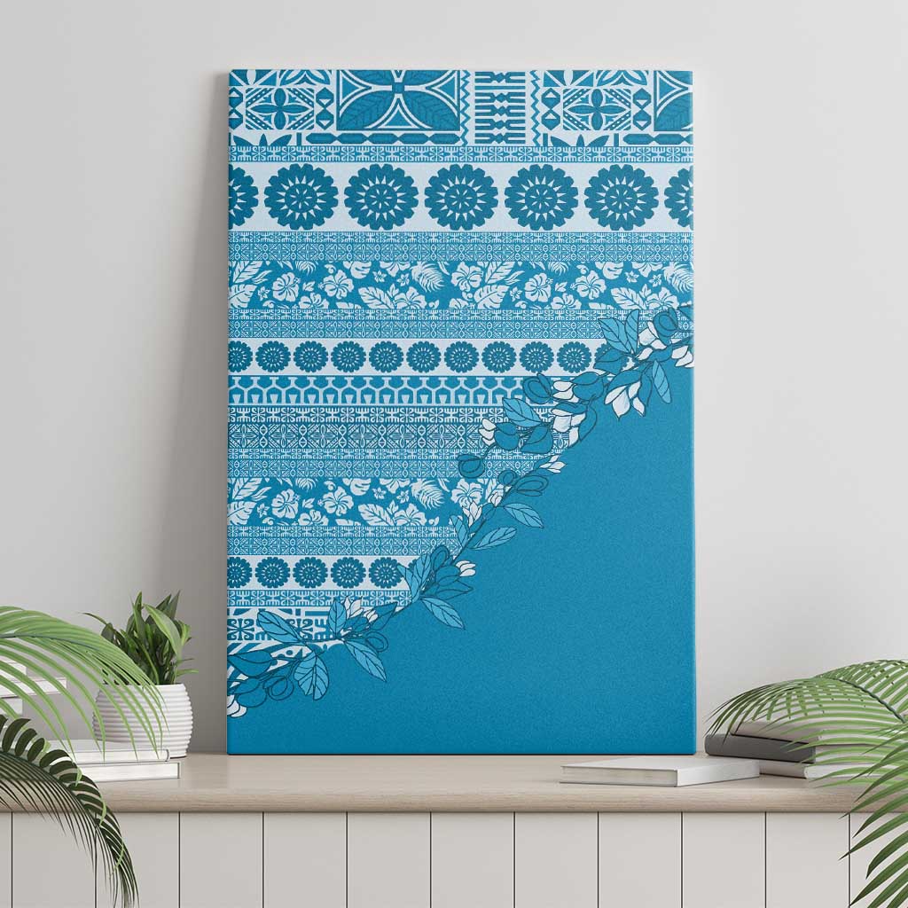 Fiji Marau na Kerisimasi Canvas Wall Art Aqua Tagimoucia Tapa Masi Tribal - Polynesian Pride