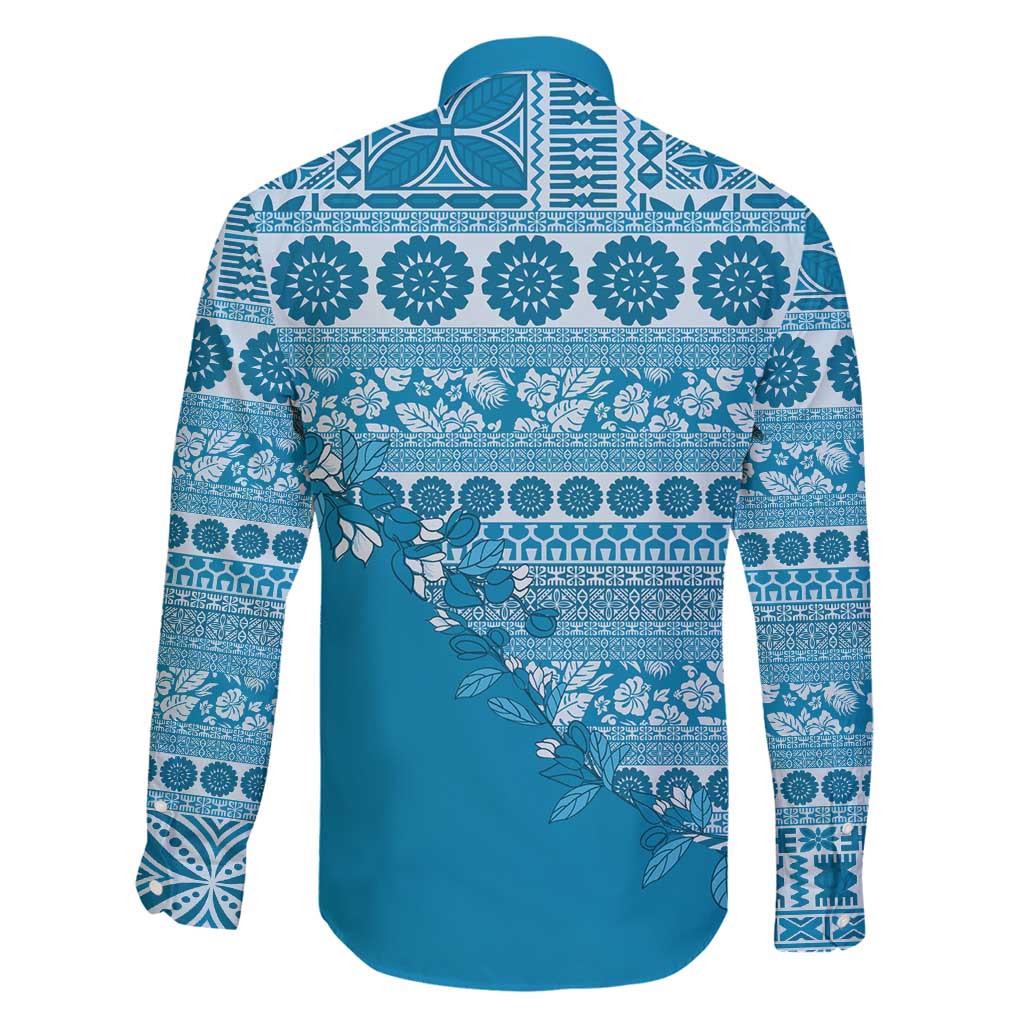 Fiji Marau na Kerisimasi Family Matching Puletasi and Hawaiian Shirt Aqua Tagimoucia Tapa Masi Tribal - Polynesian Pride