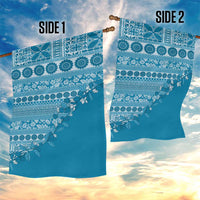 Fiji Marau na Kerisimasi Garden Flag Aqua Tagimoucia Tapa Masi Tribal - Polynesian Pride