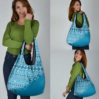 Fiji Marau na Kerisimasi Grocery Bag Aqua Tagimoucia Tapa Masi Tribal - Polynesian Pride