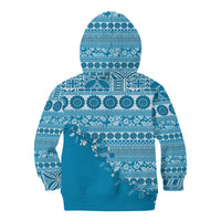 Fiji Marau na Kerisimasi Kid Hoodie Aqua Tagimoucia Tapa Masi Tribal - Polynesian Pride