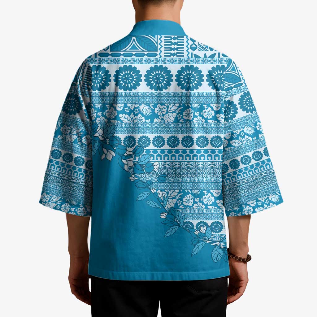 Fiji Marau na Kerisimasi Kimono Aqua Tagimoucia Tapa Masi Tribal - Polynesian Pride