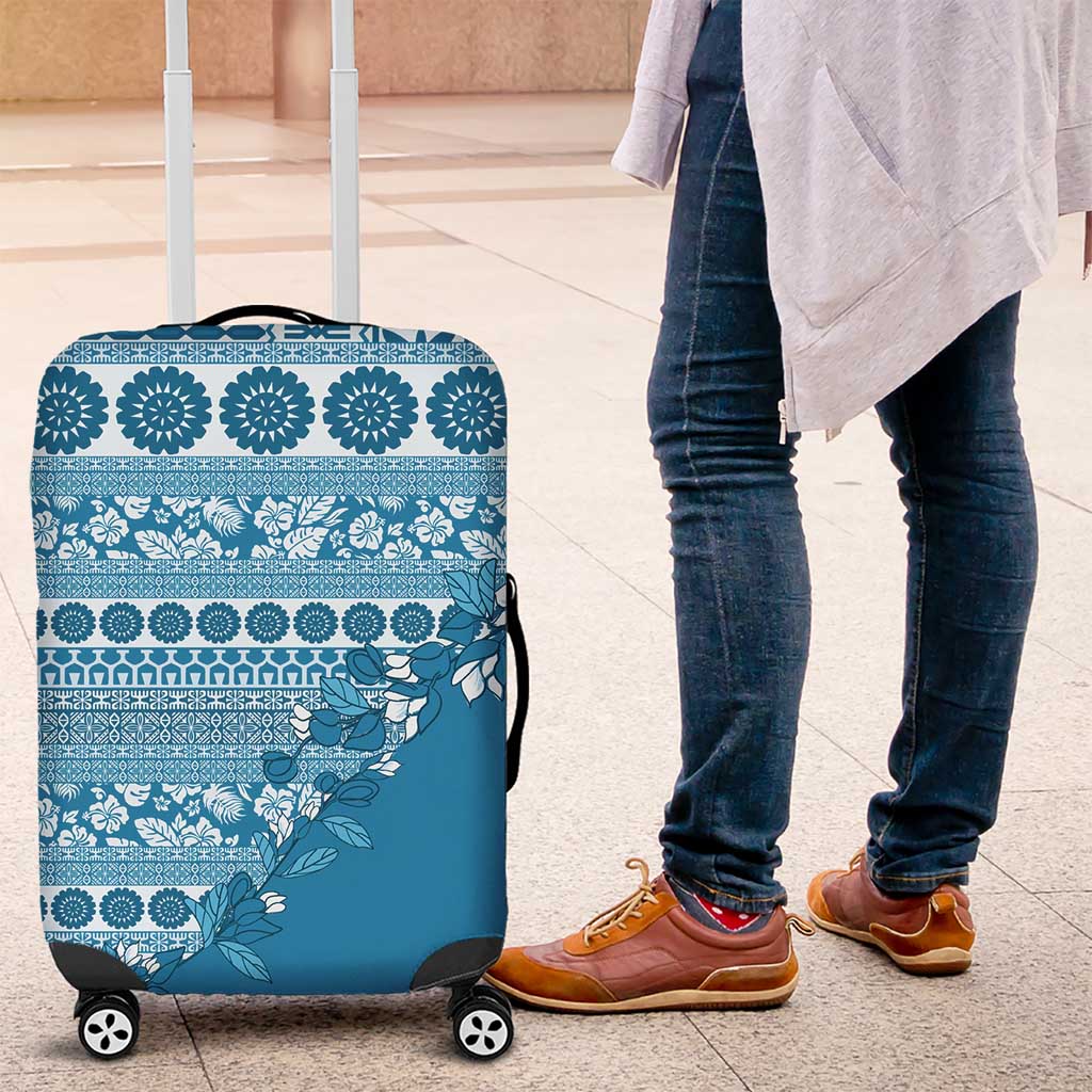 Fiji Marau na Kerisimasi Luggage Cover Aqua Tagimoucia Tapa Masi Tribal - Polynesian Pride