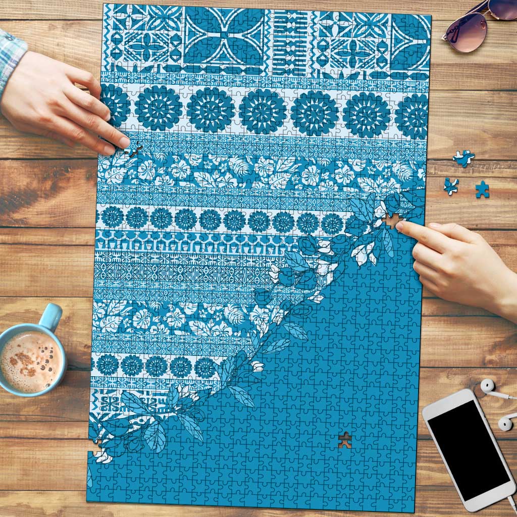 Fiji Marau na Kerisimasi Puzzle Aqua Tagimoucia Tapa Masi Tribal - Polynesian Pride