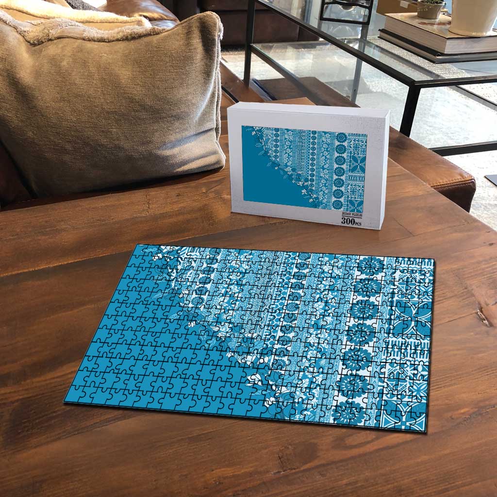 Fiji Marau na Kerisimasi Puzzle Aqua Tagimoucia Tapa Masi Tribal - Polynesian Pride