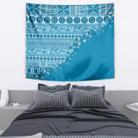 Fiji Marau na Kerisimasi Tapestry Aqua Tagimoucia Tapa Masi Tribal - Polynesian Pride