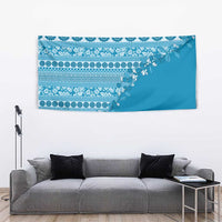 Fiji Marau na Kerisimasi Tapestry Aqua Tagimoucia Tapa Masi Tribal - Polynesian Pride