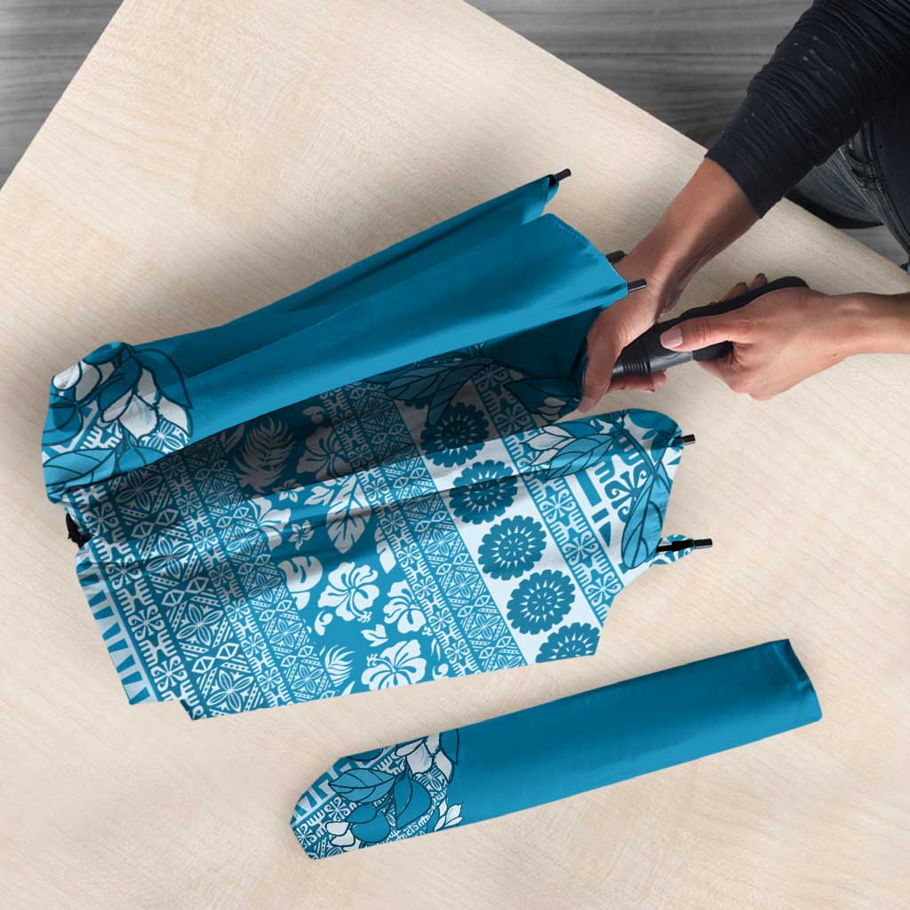 Fiji Marau na Kerisimasi Umbrella Aqua Tagimoucia Tapa Masi Tribal - Polynesian Pride