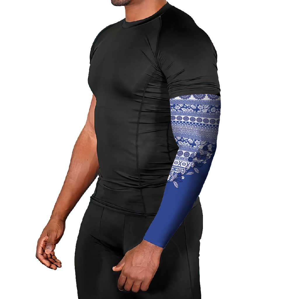 Fiji Marau na Kerisimasi Arm Sleeves Blue Tagimoucia Tapa Masi Tribal - Polynesian Pride