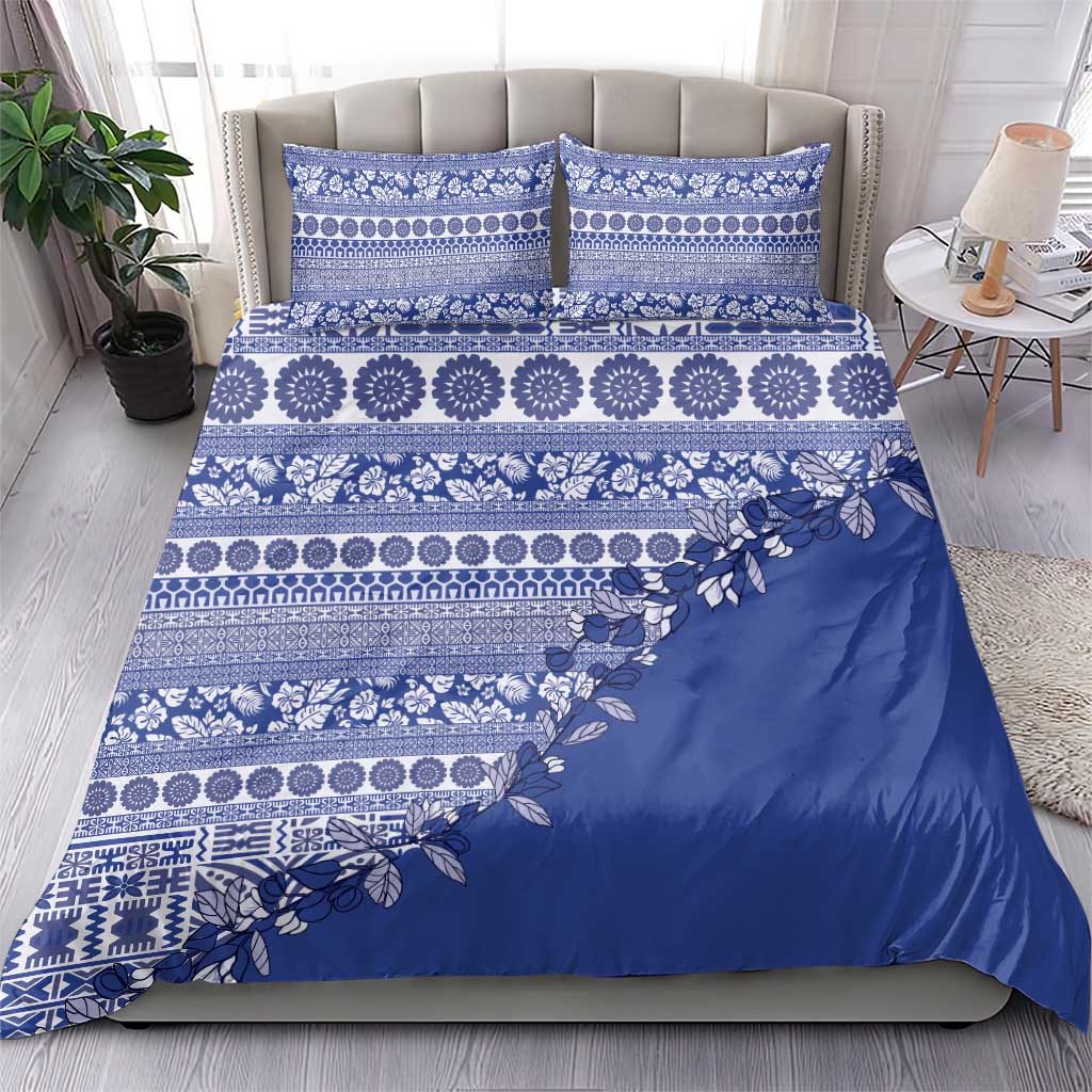 Fiji Marau na Kerisimasi Bedding Set Blue Tagimoucia Tapa Masi Tribal - Polynesian Pride