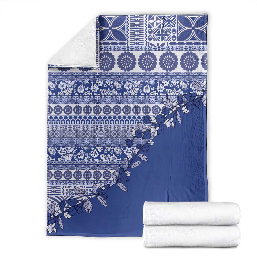 Fiji Marau na Kerisimasi Blanket Blue Tagimoucia Tapa Masi Tribal - Polynesian Pride