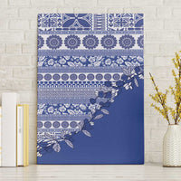 Fiji Marau na Kerisimasi Canvas Wall Art Blue Tagimoucia Tapa Masi Tribal - Polynesian Pride