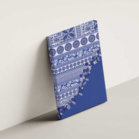 Fiji Marau na Kerisimasi Canvas Wall Art Blue Tagimoucia Tapa Masi Tribal - Polynesian Pride