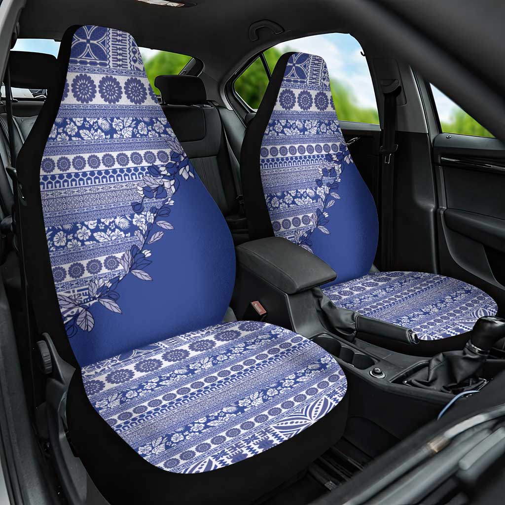 Fiji Marau na Kerisimasi Car Seat Cover Blue Tagimoucia Tapa Masi Tribal - Polynesian Pride