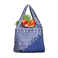 Fiji Marau na Kerisimasi Grocery Bag Blue Tagimoucia Tapa Masi Tribal - Polynesian Pride