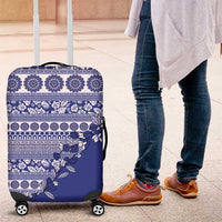Fiji Marau na Kerisimasi Luggage Cover Blue Tagimoucia Tapa Masi Tribal - Polynesian Pride