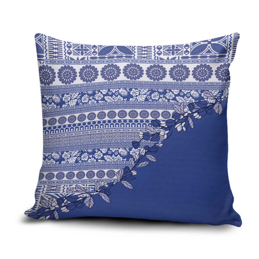 Fiji Marau na Kerisimasi Pillow Cover Blue Tagimoucia Tapa Masi Tribal - Polynesian Pride