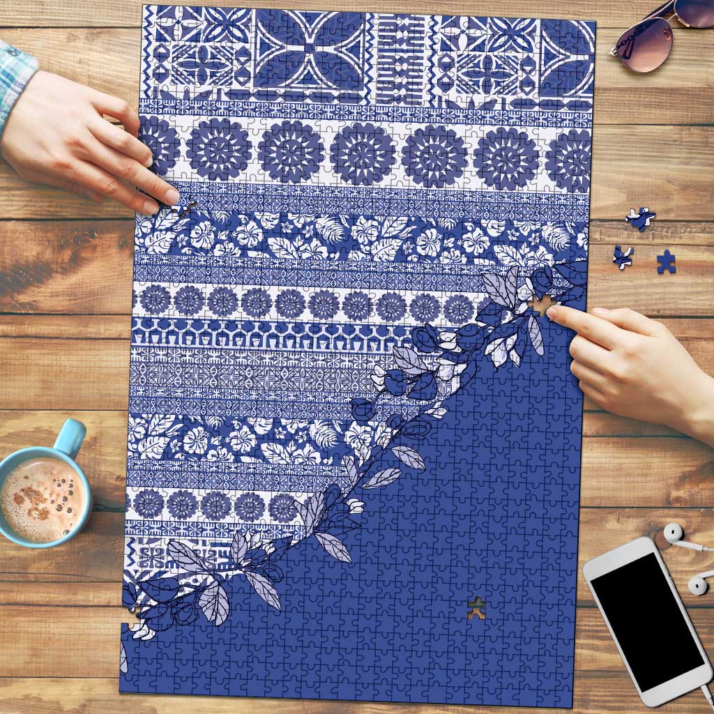 Fiji Marau na Kerisimasi Puzzle Blue Tagimoucia Tapa Masi Tribal - Polynesian Pride