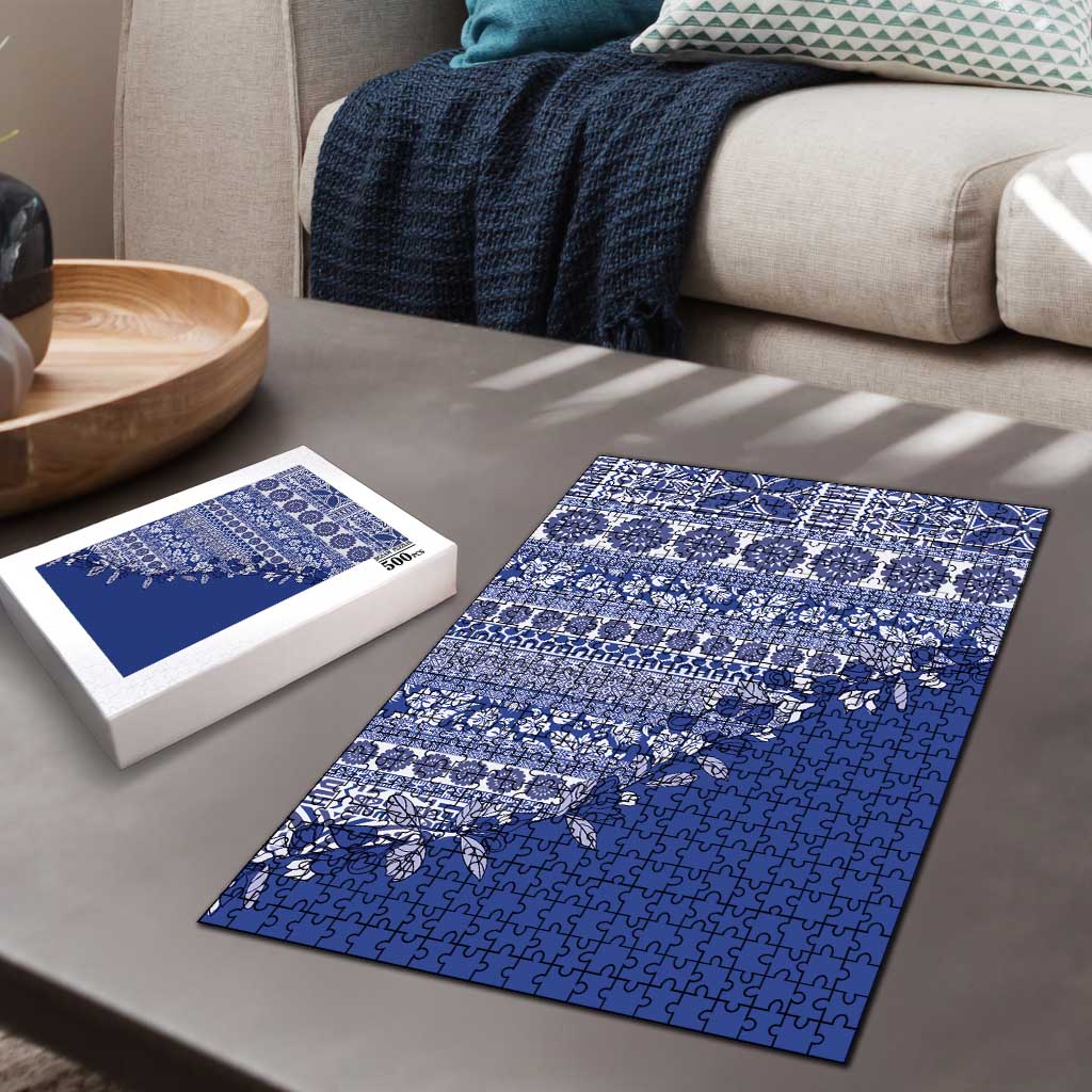 Fiji Marau na Kerisimasi Puzzle Blue Tagimoucia Tapa Masi Tribal - Polynesian Pride