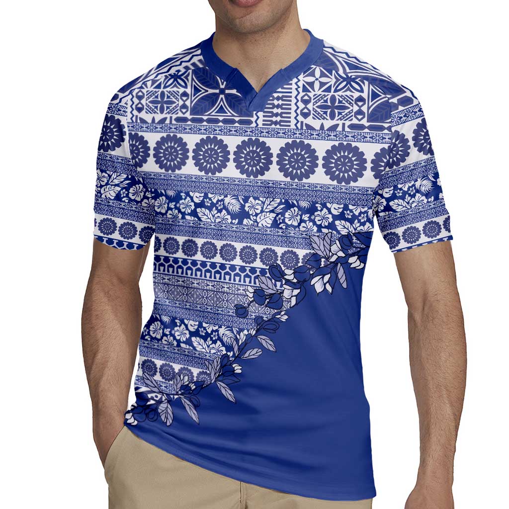 Fiji Marau na Kerisimasi Rugby Jersey Blue Tagimoucia Tapa Masi Tribal - Polynesian Pride