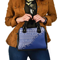 Fiji Marau na Kerisimasi Shoulder Handbag Blue Tagimoucia Tapa Masi Tribal - Polynesian Pride