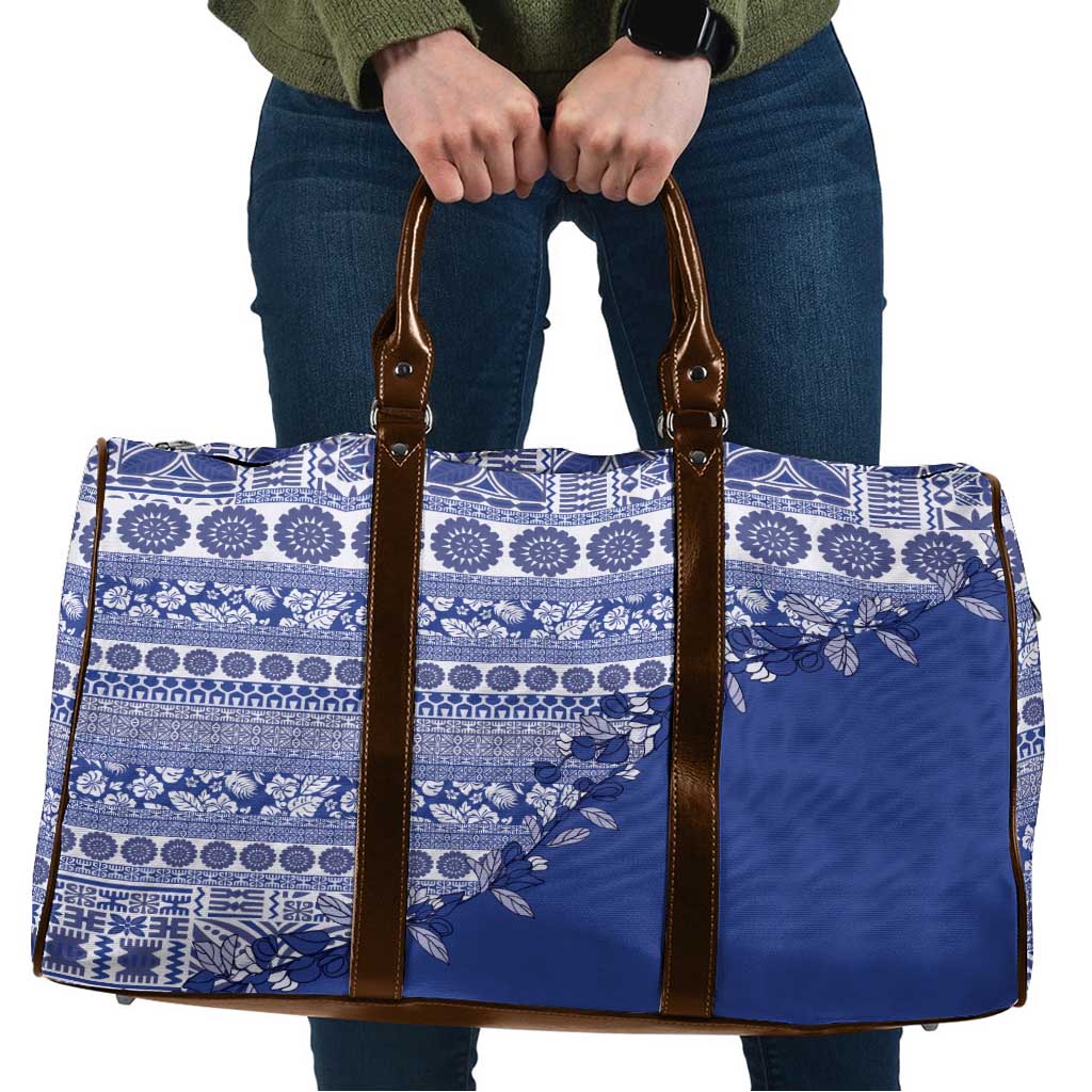 Fiji Marau na Kerisimasi Travel Bag Blue Tagimoucia Tapa Masi Tribal - Polynesian Pride
