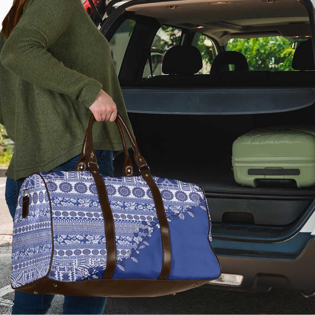 Fiji Marau na Kerisimasi Travel Bag Blue Tagimoucia Tapa Masi Tribal - Polynesian Pride