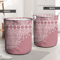 Fiji Marau na Kerisimasi Laundry Basket Dusty Rose Tagimoucia Tapa Masi Tribal - Polynesian Pride