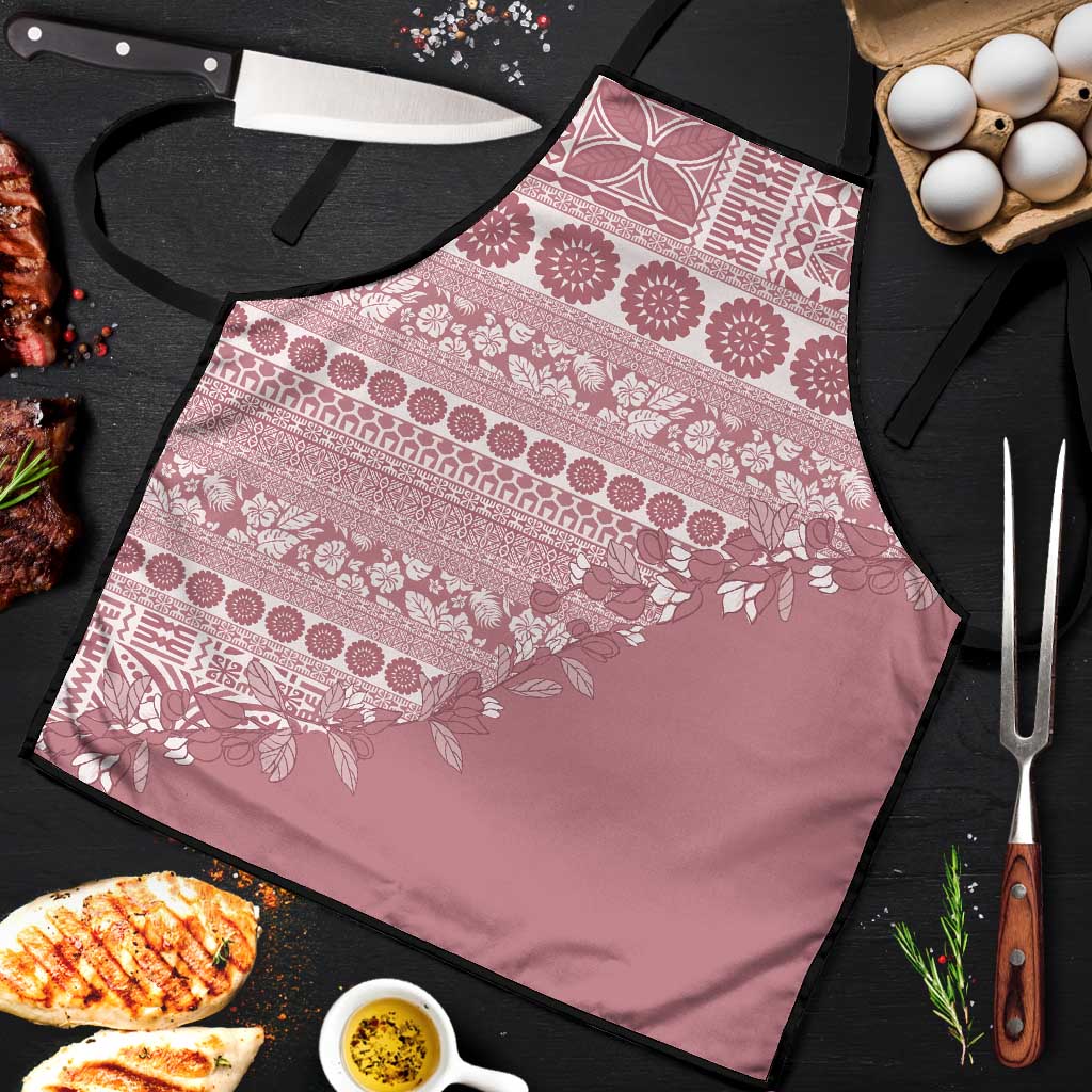 Fiji Marau na Kerisimasi Apron Dusty Rose Tagimoucia Tapa Masi Tribal - Polynesian Pride