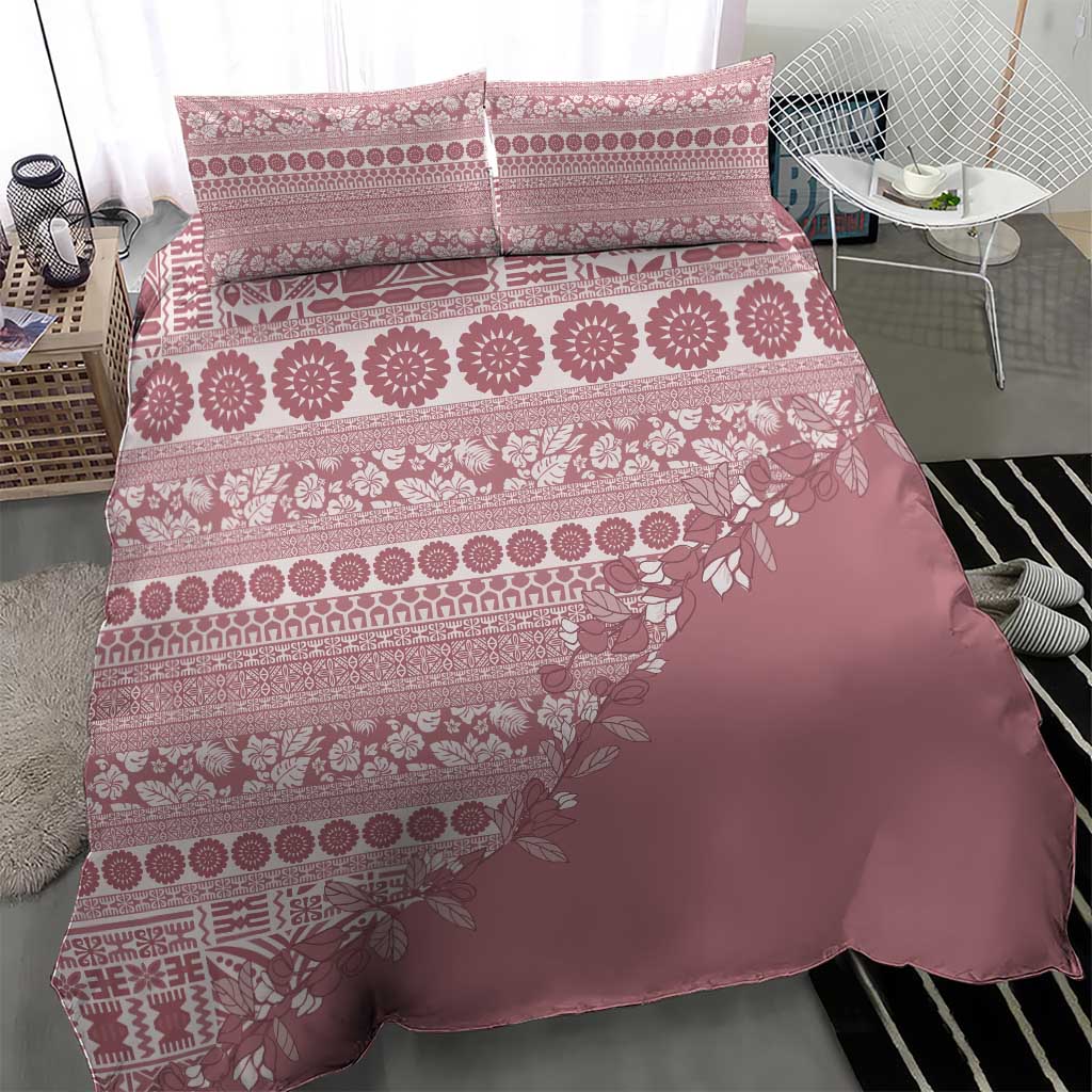 Fiji Marau na Kerisimasi Bedding Set Dusty Rose Tagimoucia Tapa Masi Tribal - Polynesian Pride