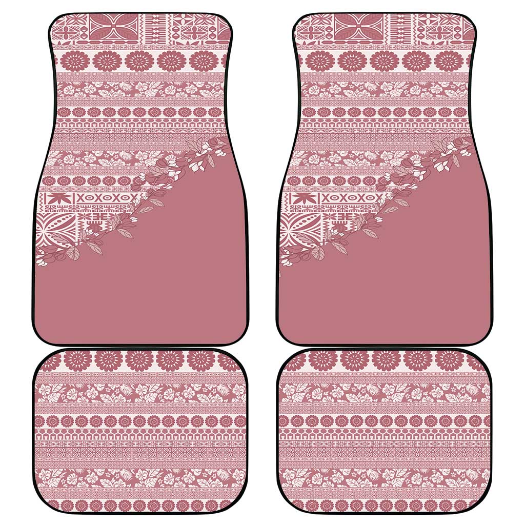 Fiji Marau na Kerisimasi Car Mats Dusty Rose Tagimoucia Tapa Masi Tribal - Polynesian Pride