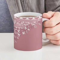 Fiji Marau na Kerisimasi Ceramic Mug Dusty Rose Tagimoucia Tapa Masi Tribal - Polynesian Pride