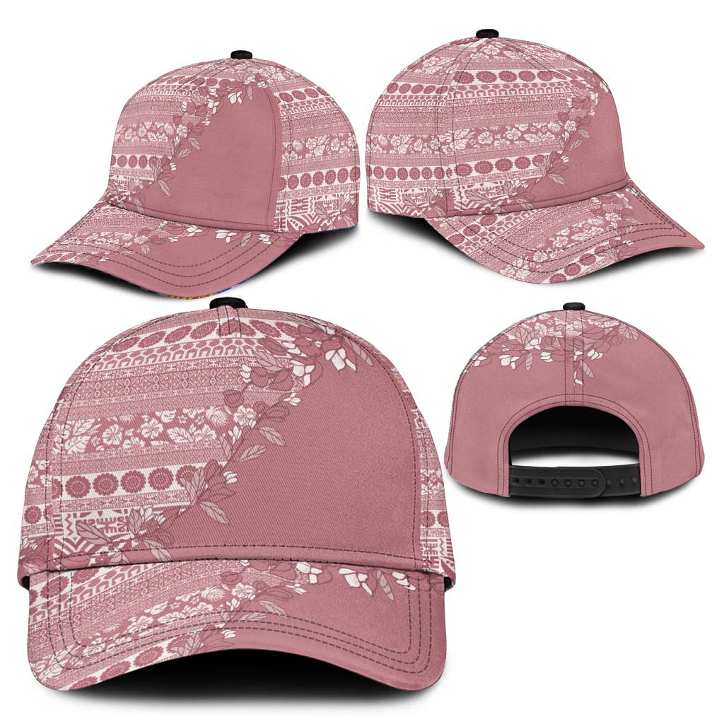 Fiji Marau na Kerisimasi Classic Cap Dusty Rose Tagimoucia Tapa Masi Tribal - Polynesian Pride