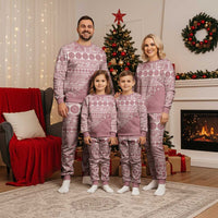 Fiji Marau na Kerisimasi Christmas Pajama Set Dusty Rose Tagimoucia Tapa Masi Tribal - Polynesian Pride